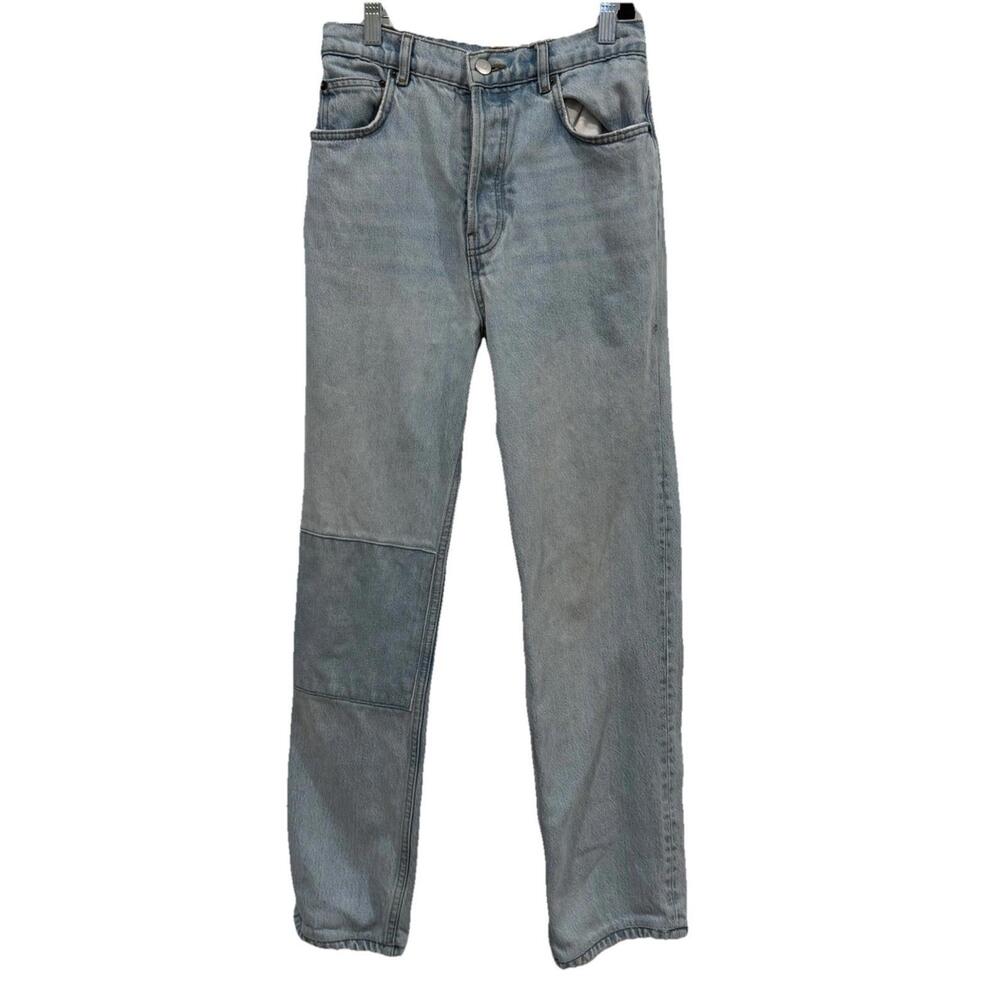 Reformation Jeans Womensโ 27 Blue Cynthia High Rise Straight Denim Patch Tahoe